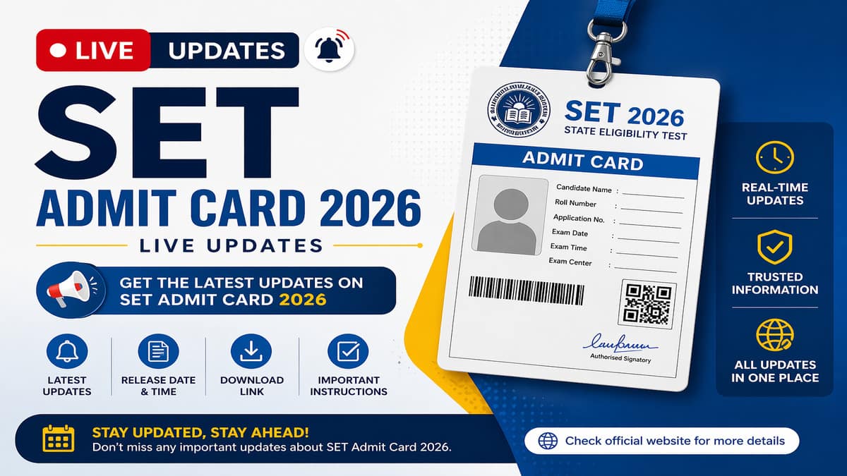 SET 2026 Admit Card (Link Out) Live: Phase 1 Hall Ticket Link @set-test.org